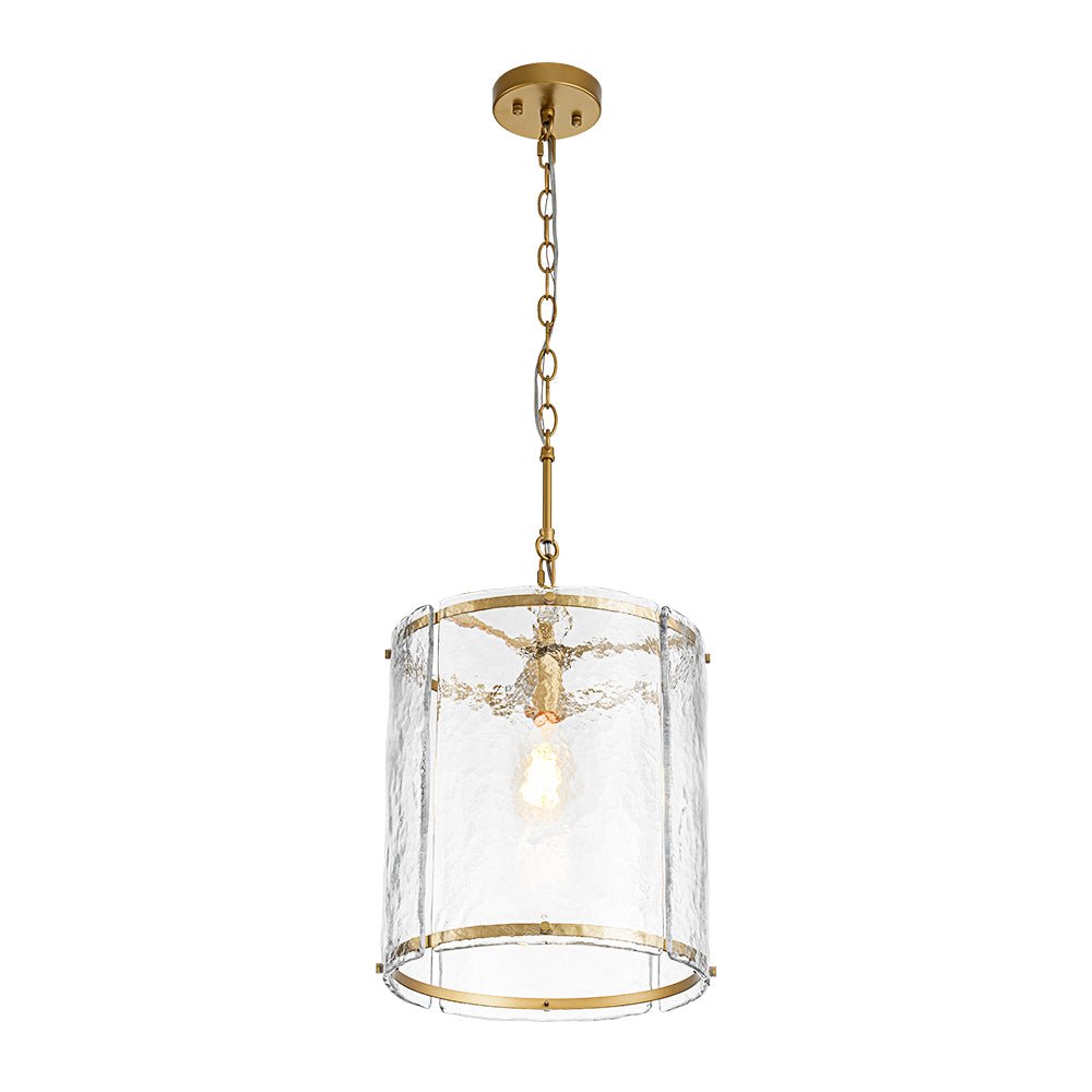Glant Minimalist Glass Cylinder Cage Pendant