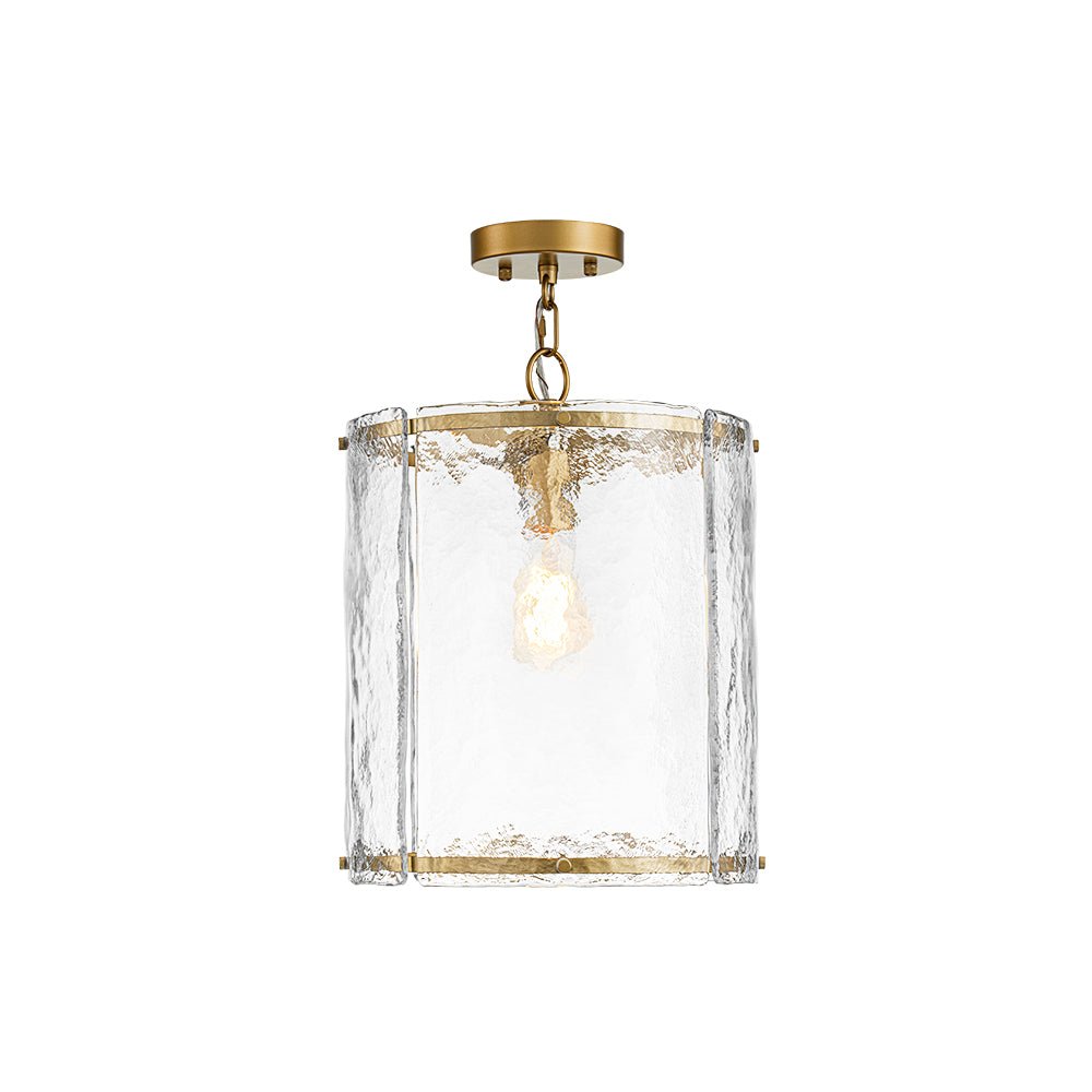 Glant Minimalist Glass Cylinder Cage Pendant