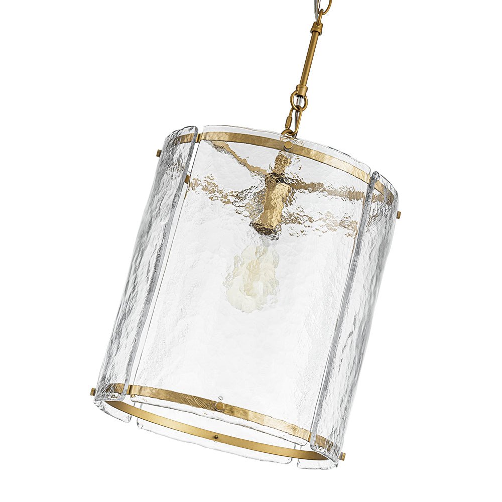 Glant Minimalist Glass Cylinder Cage Pendant