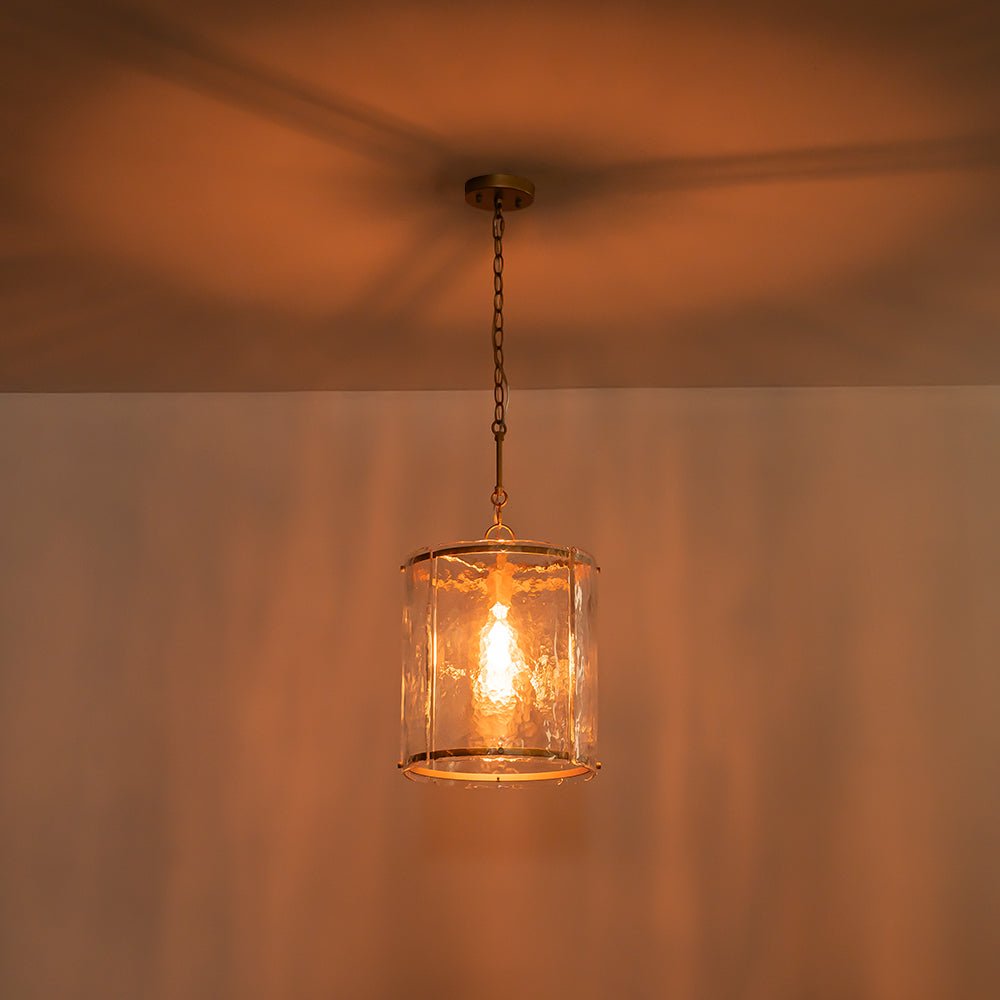 Glant Minimalist Glass Cylinder Cage Pendant