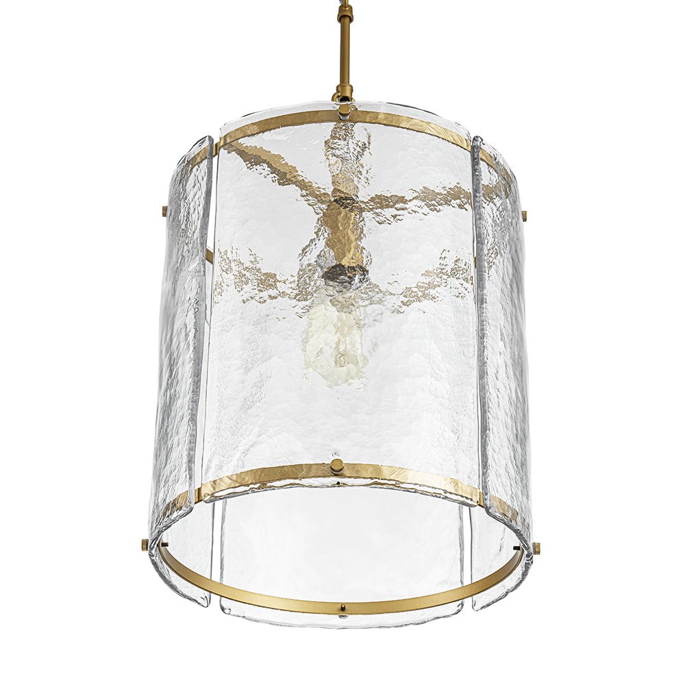 Glant Minimalist Glass Cylinder Cage Pendant