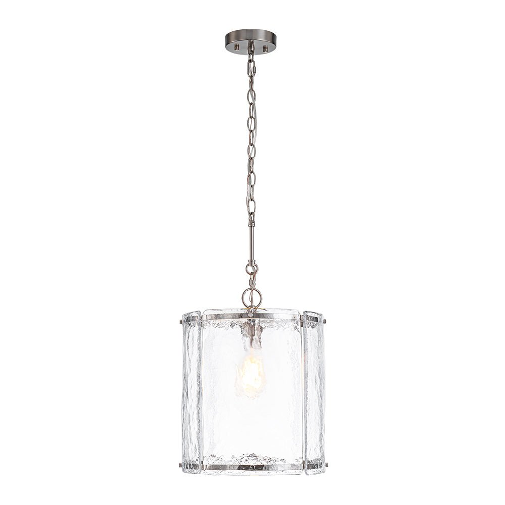 Glant Minimalist Glass Cylinder Cage Pendant