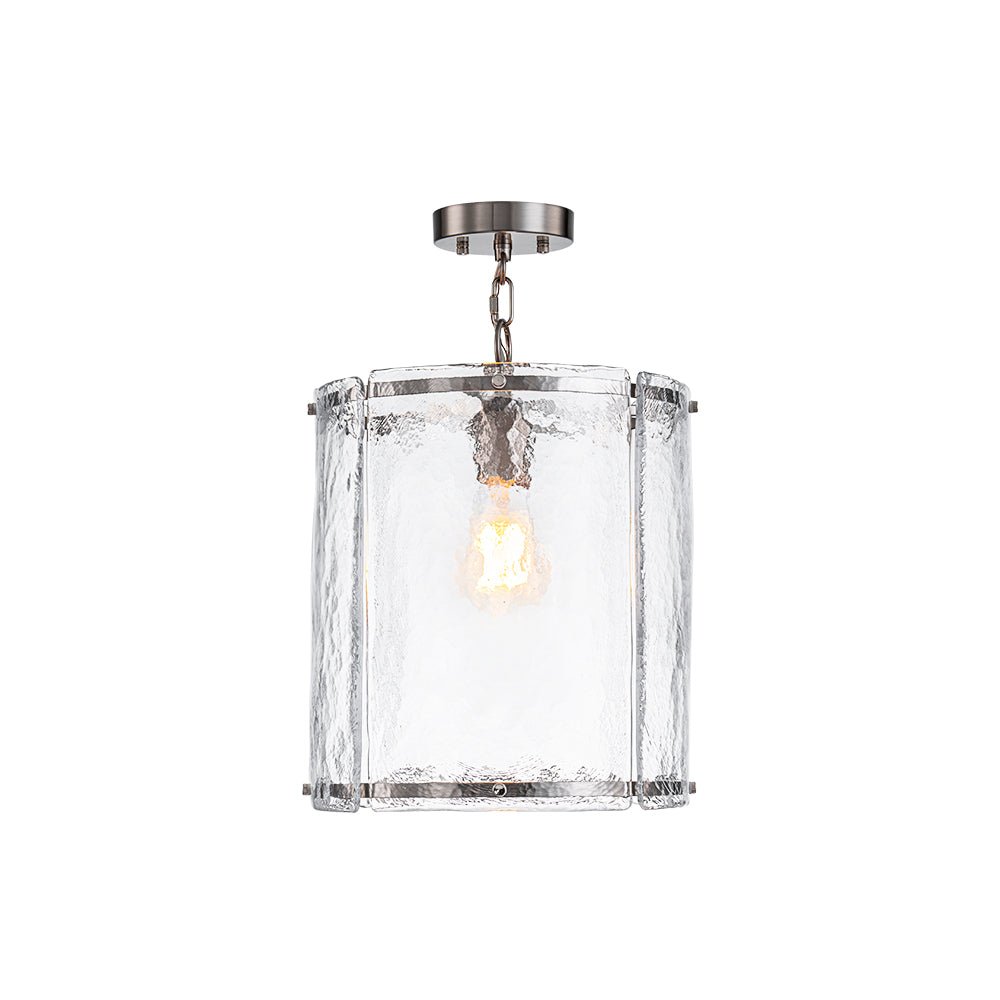 Glant Minimalist Glass Cylinder Cage Pendant