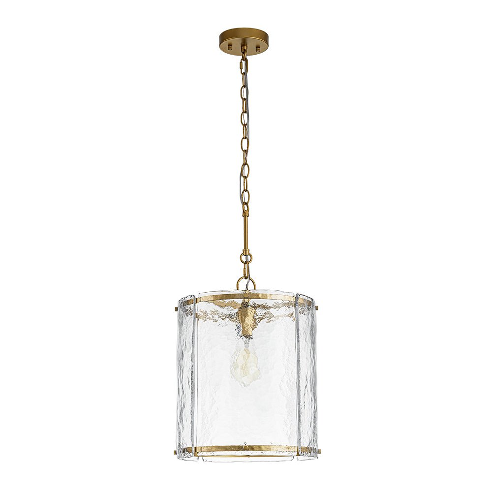 Glant Minimalist Glass Cylinder Cage Pendant