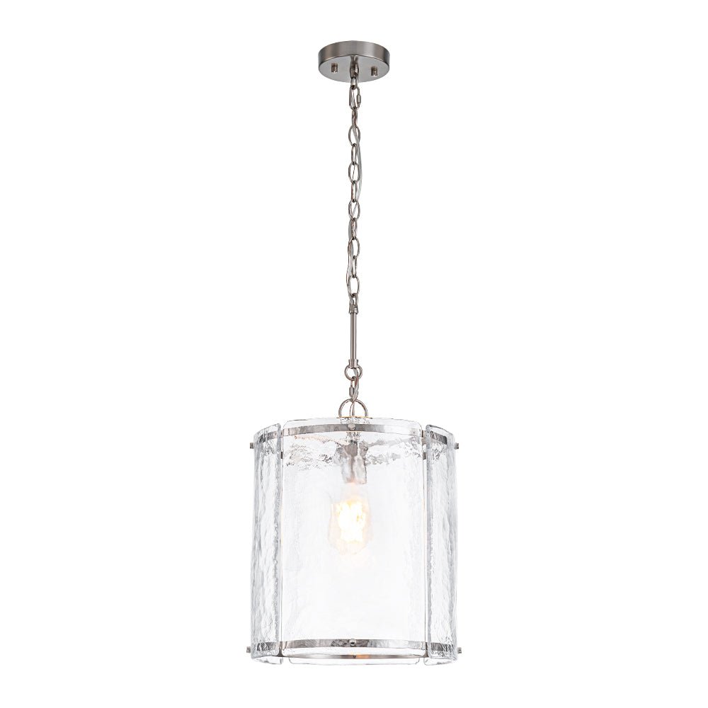 Glant Minimalist Glass Cylinder Cage Pendant