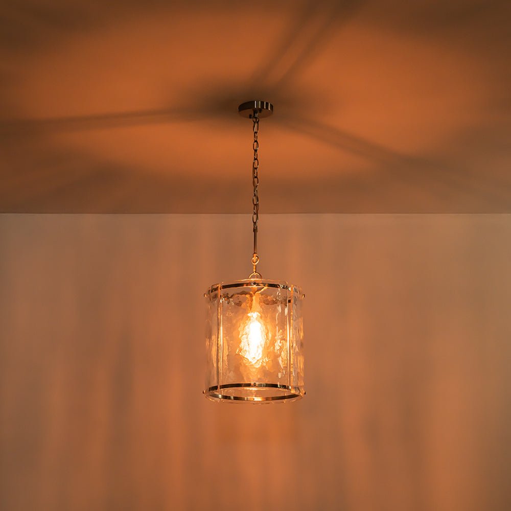 Glant Minimalist Glass Cylinder Cage Pendant