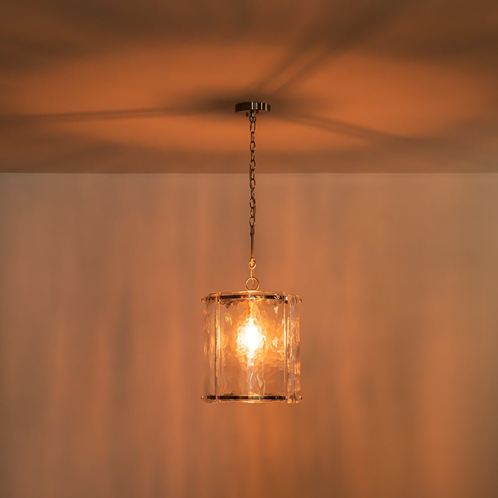 Glant Minimalist Glass Cylinder Cage Pendant