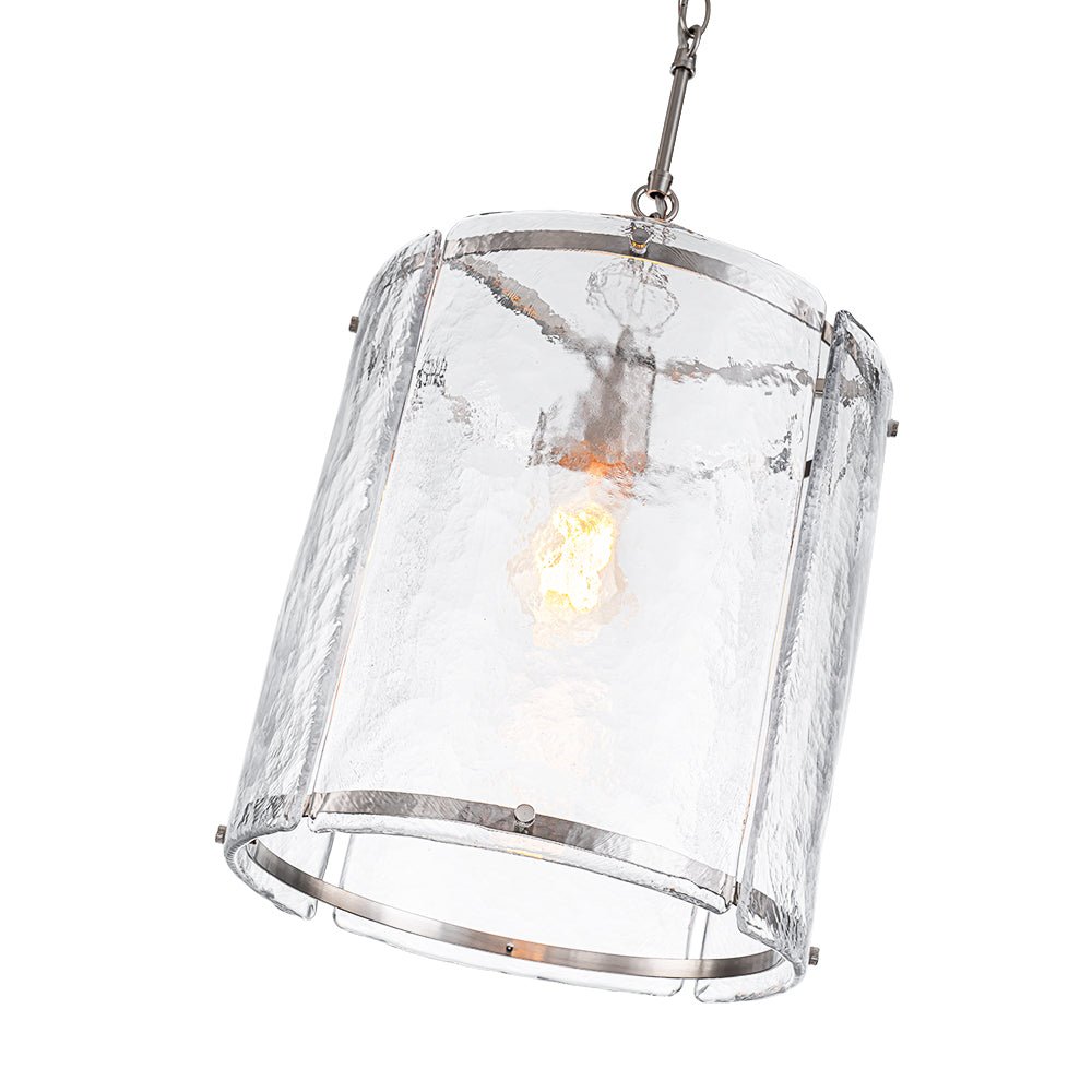 Glant Minimalist Glass Cylinder Cage Pendant