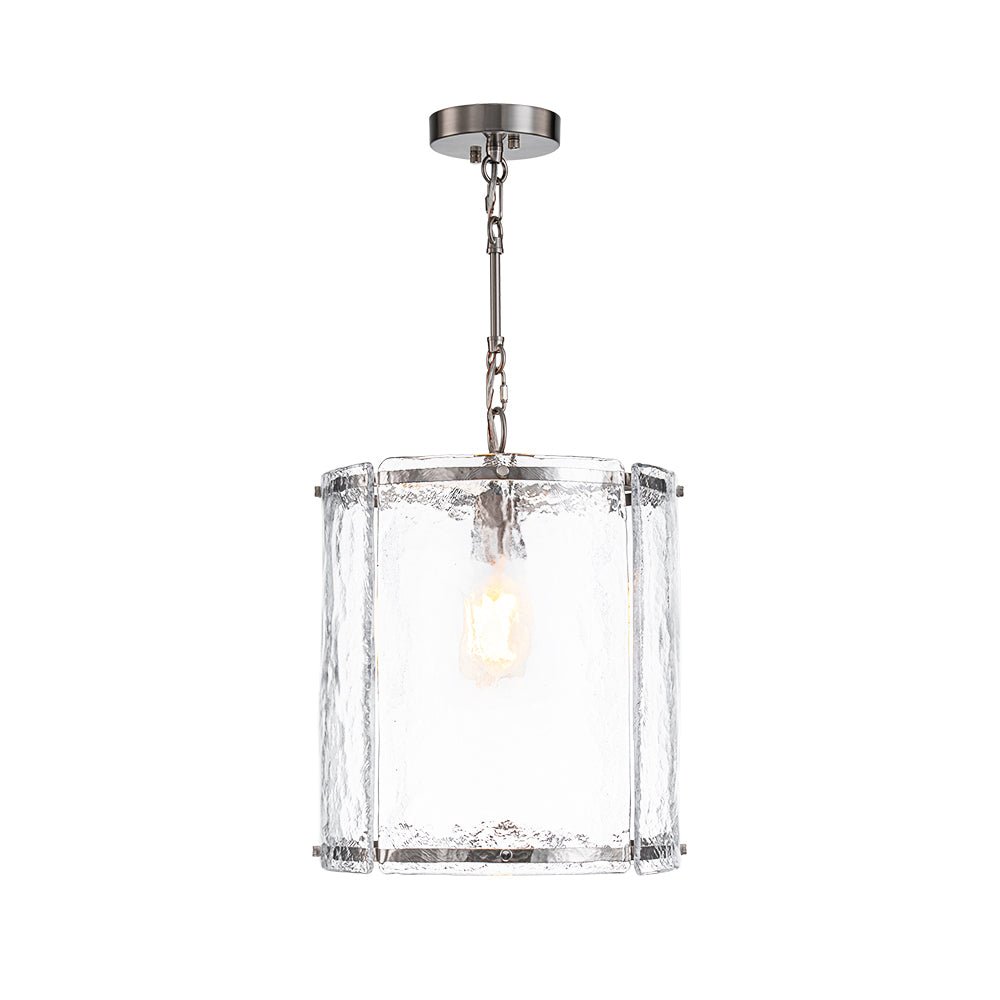 Glant Minimalist Glass Cylinder Cage Pendant