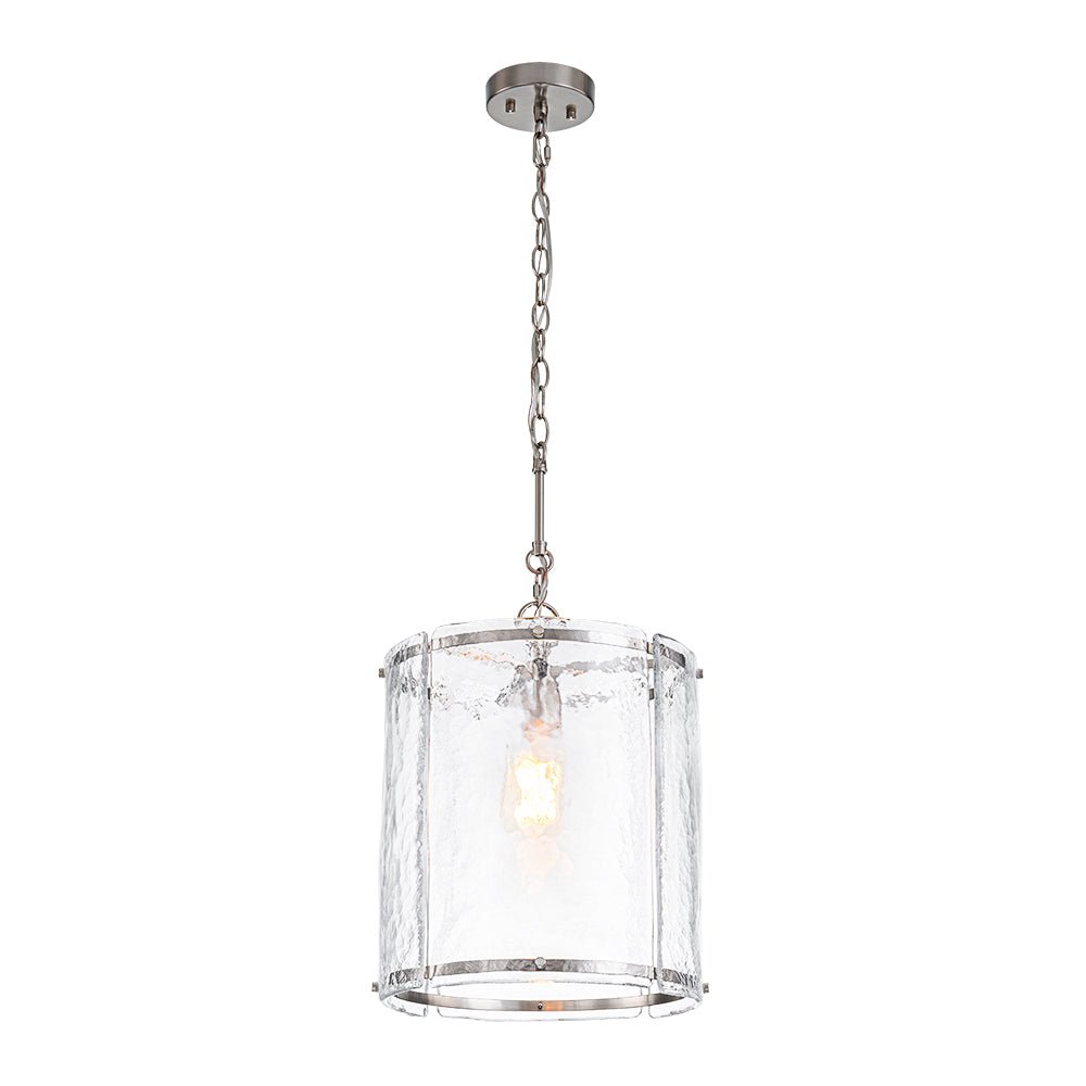 Glant Minimalist Glass Cylinder Cage Pendant