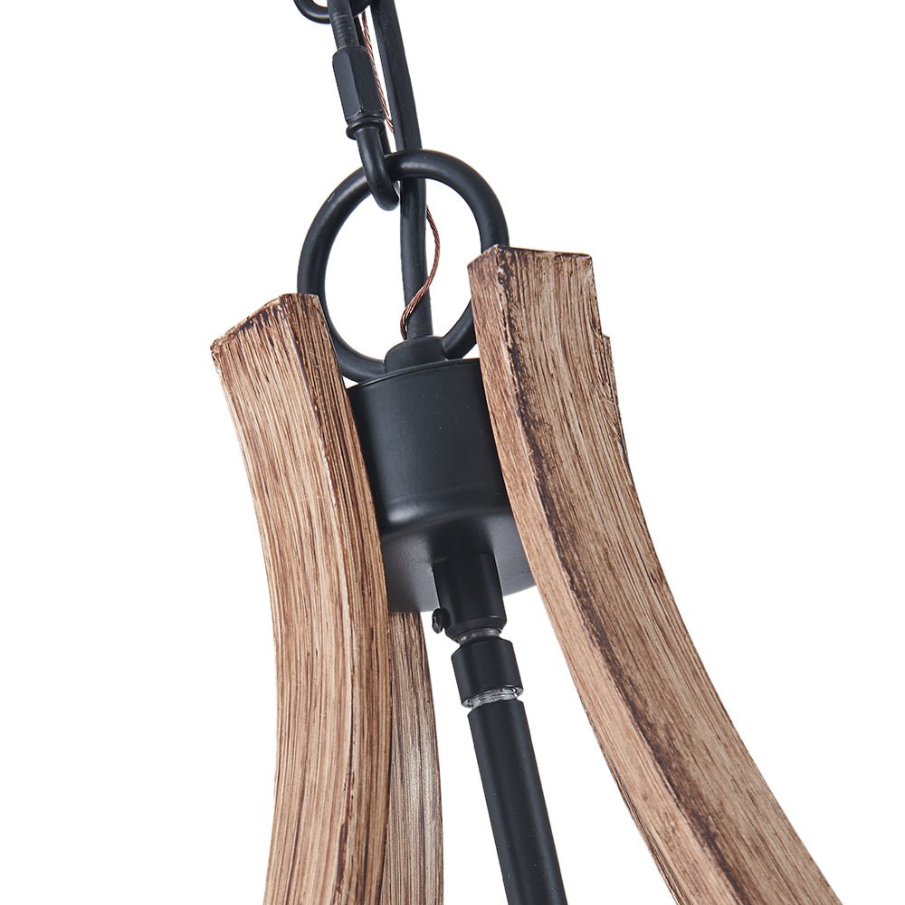 Ornulix Farmhouse Empire Wood Lantern Chandelier