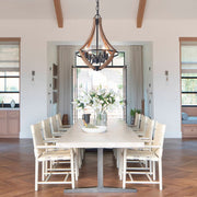 Ornulix Farmhouse Empire Wood Lantern Chandelier