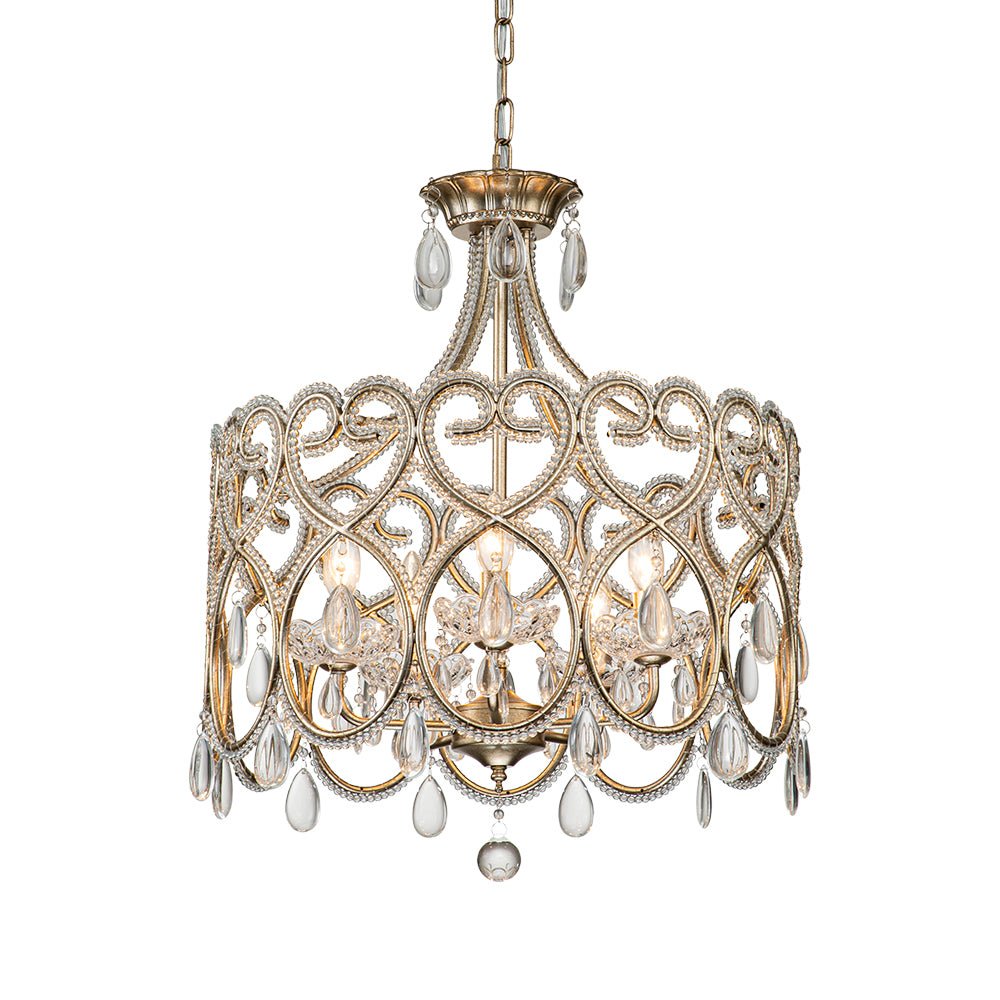Cielo Antique Crystal Drum Chandelier