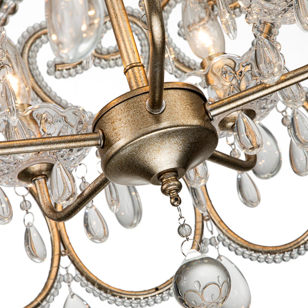 Cielo Antique Crystal Drum Chandelier