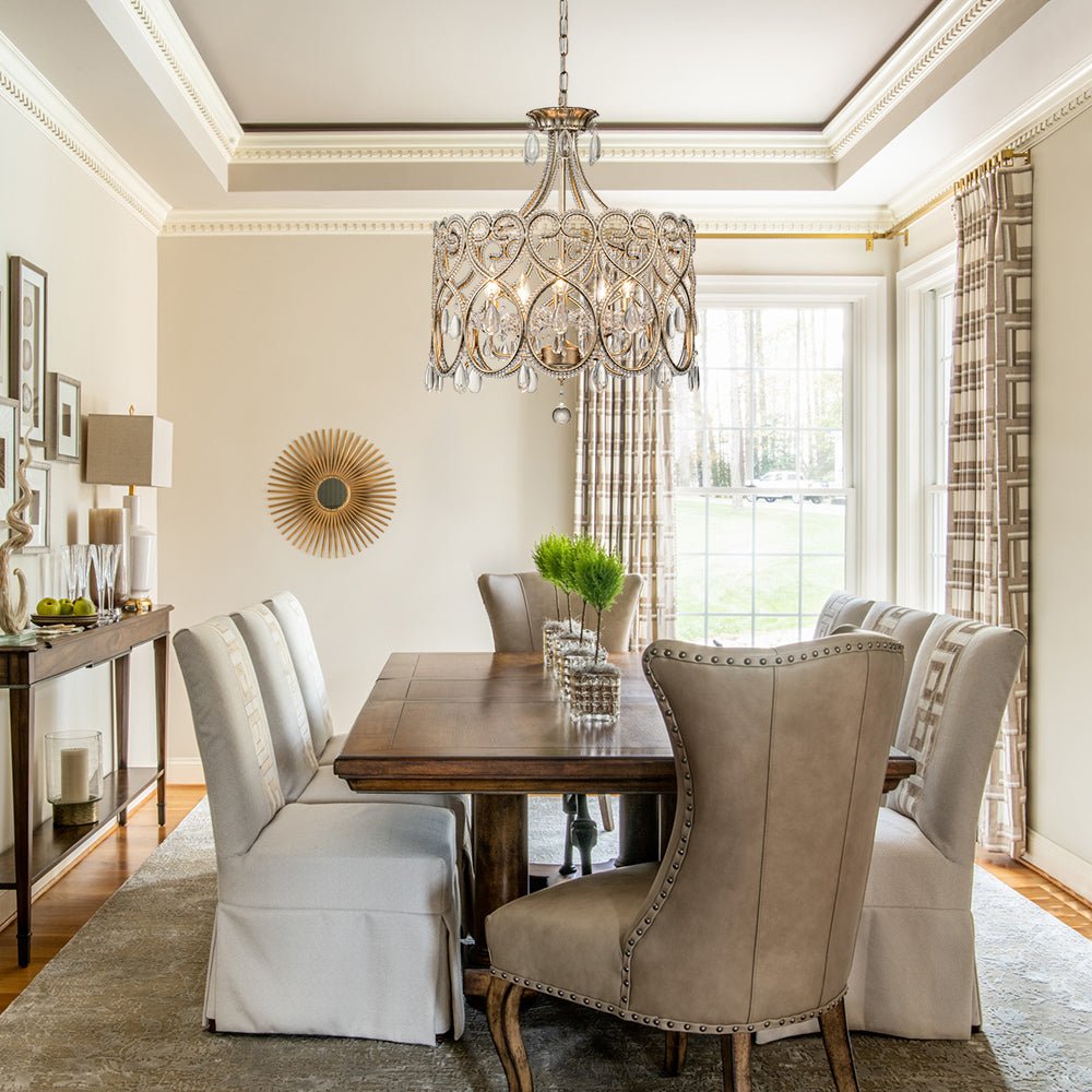 Cielo Antique Crystal Drum Chandelier