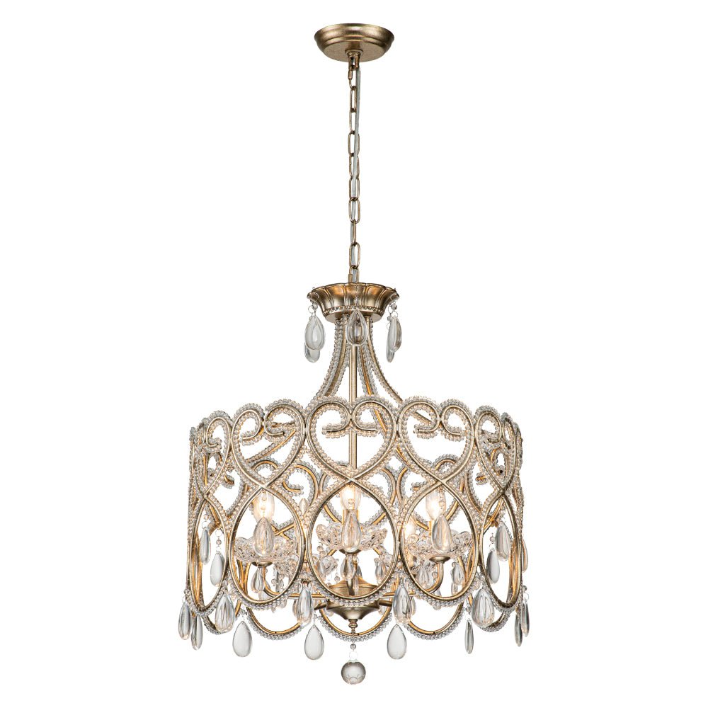 Cielo Antique Crystal Drum Chandelier