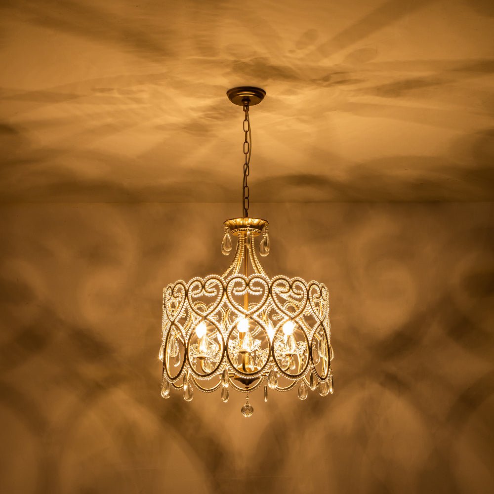 Cielo Antique Crystal Drum Chandelier