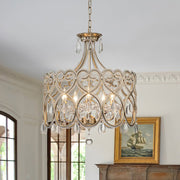 Cielo Antique Crystal Drum Chandelier