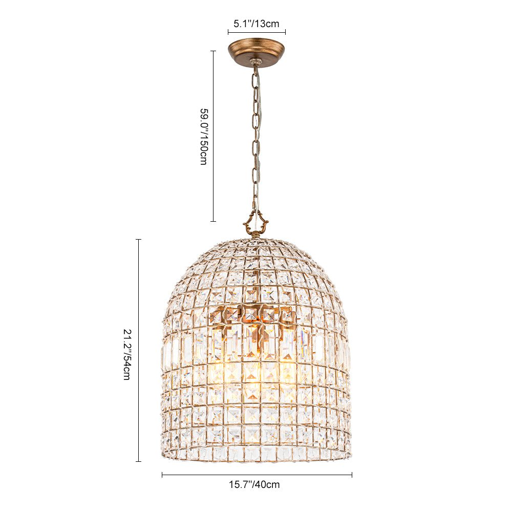 Elvora Antique Brass Crystal Chandelier