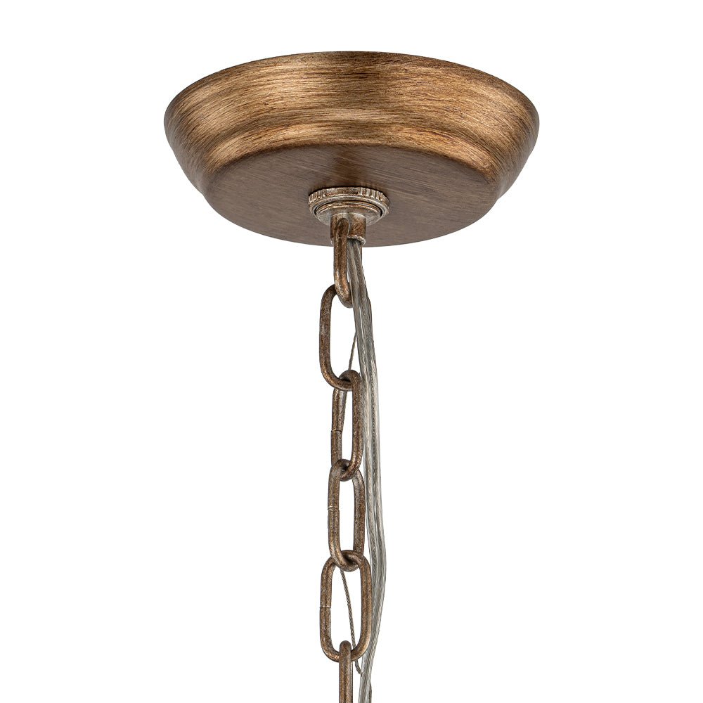 Elvora Antique Brass Crystal Chandelier