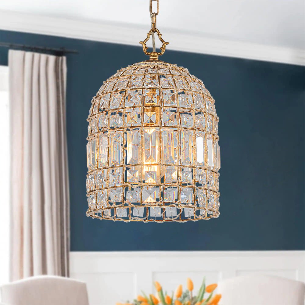 Elvora Antique Brass Crystal Chandelier