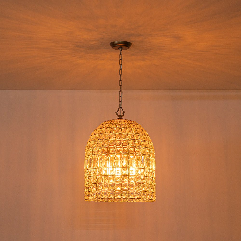 Elvora Antique Brass Crystal Chandelier