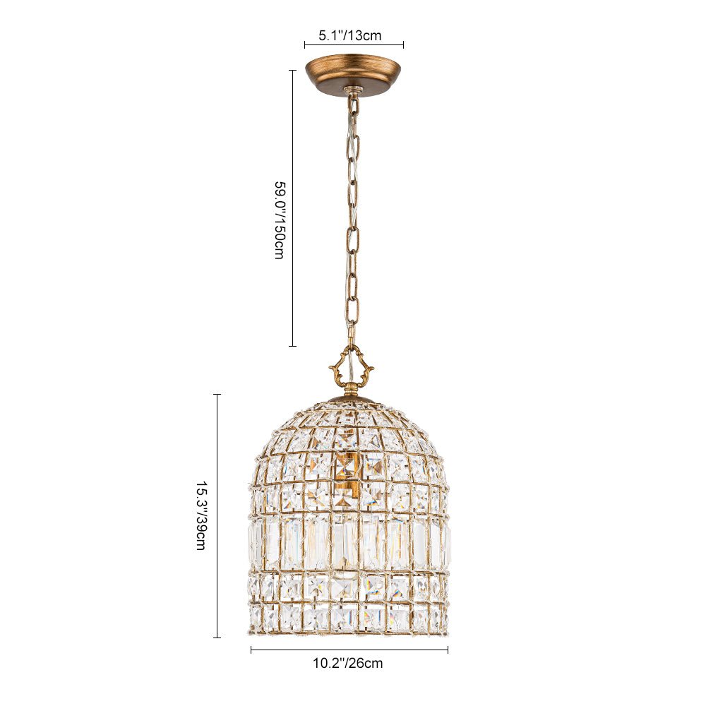 Elvora Antique Brass Crystal Chandelier