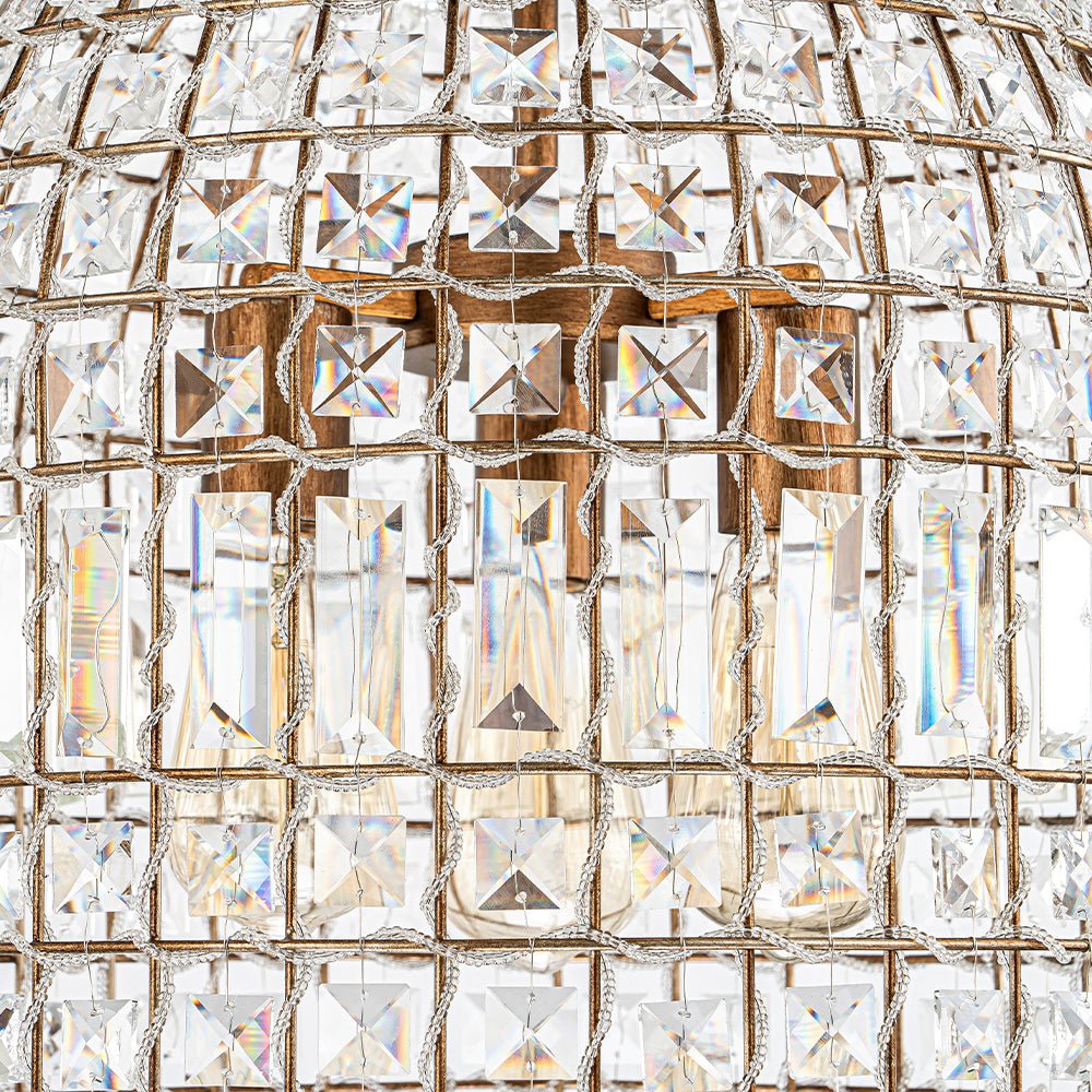 Elvora Antique Brass Crystal Chandelier