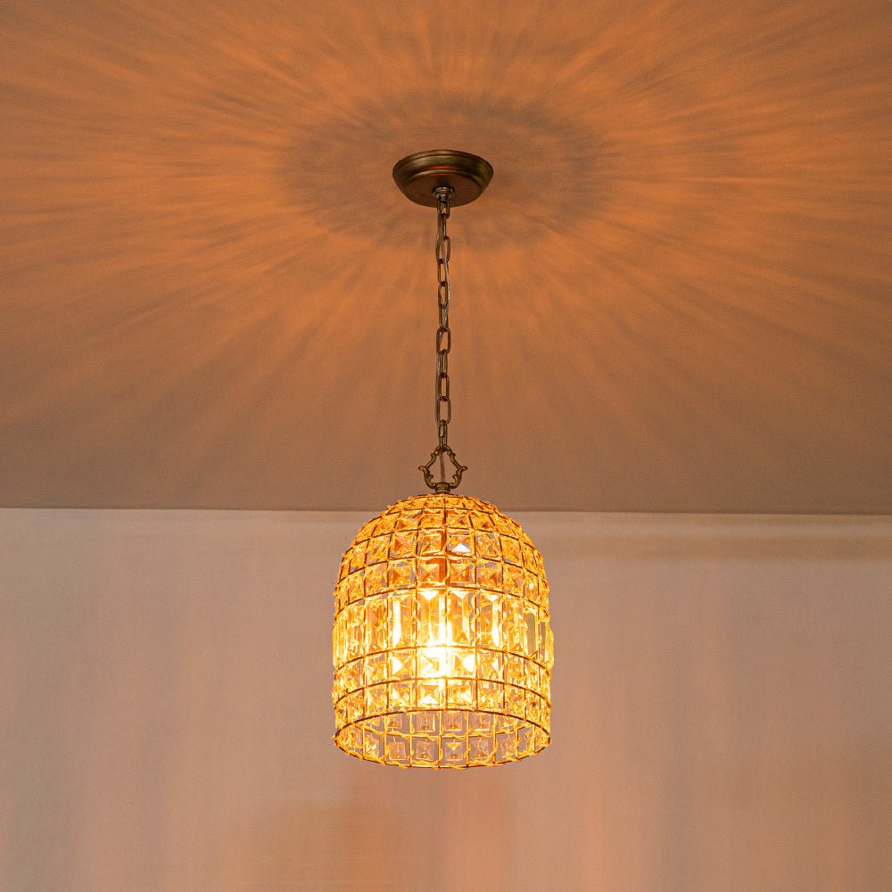 Elvora Antique Brass Crystal Chandelier