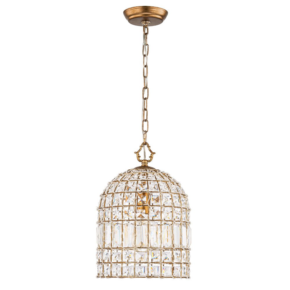 Elvora Antique Brass Crystal Chandelier