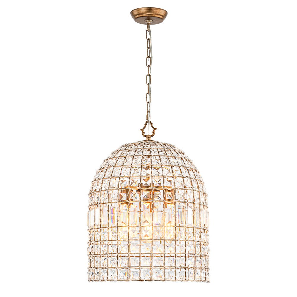 Elvora Antique Brass Crystal Chandelier