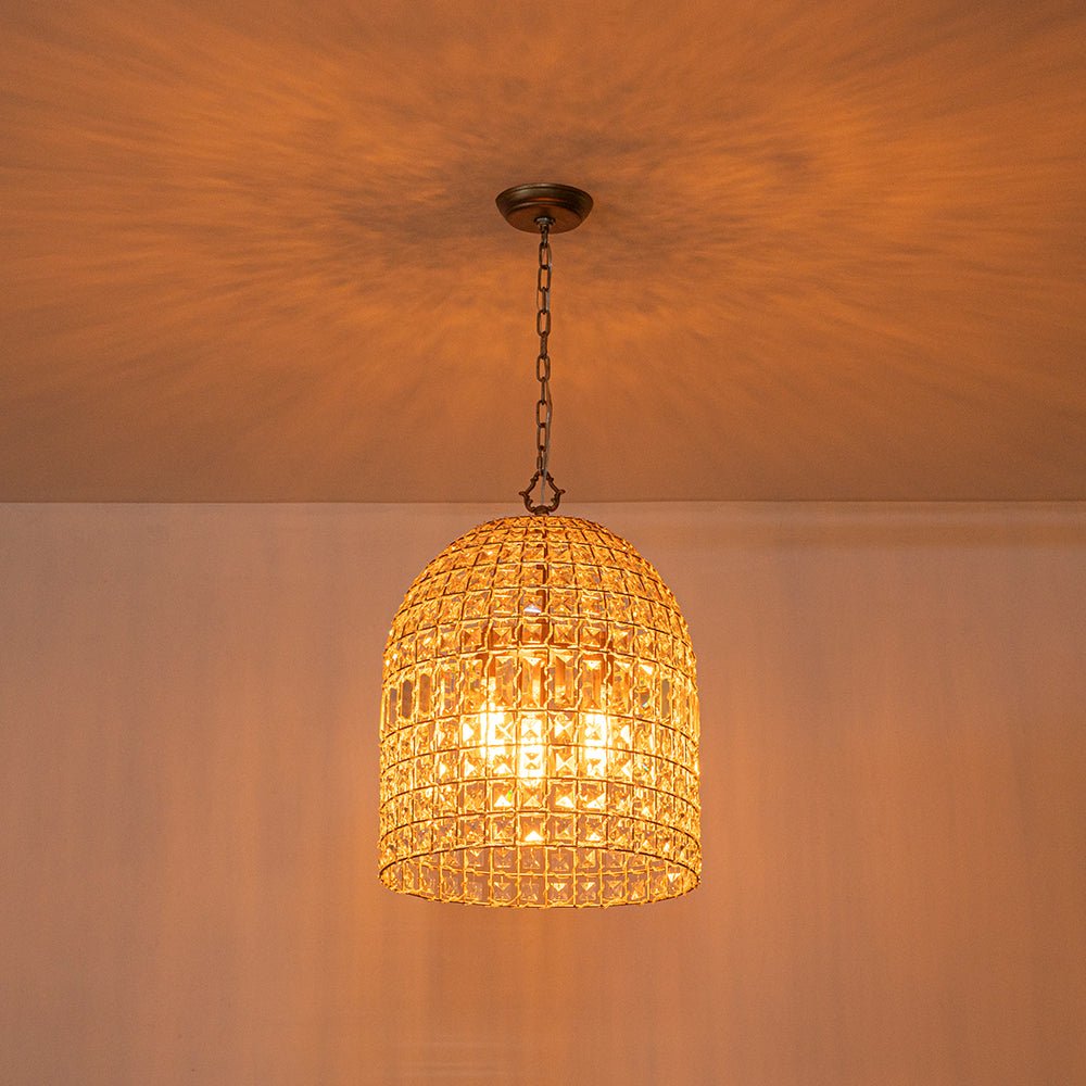 Elvora Antique Brass Crystal Chandelier