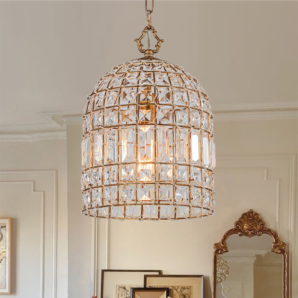 Elvora Antique Brass Crystal Chandelier