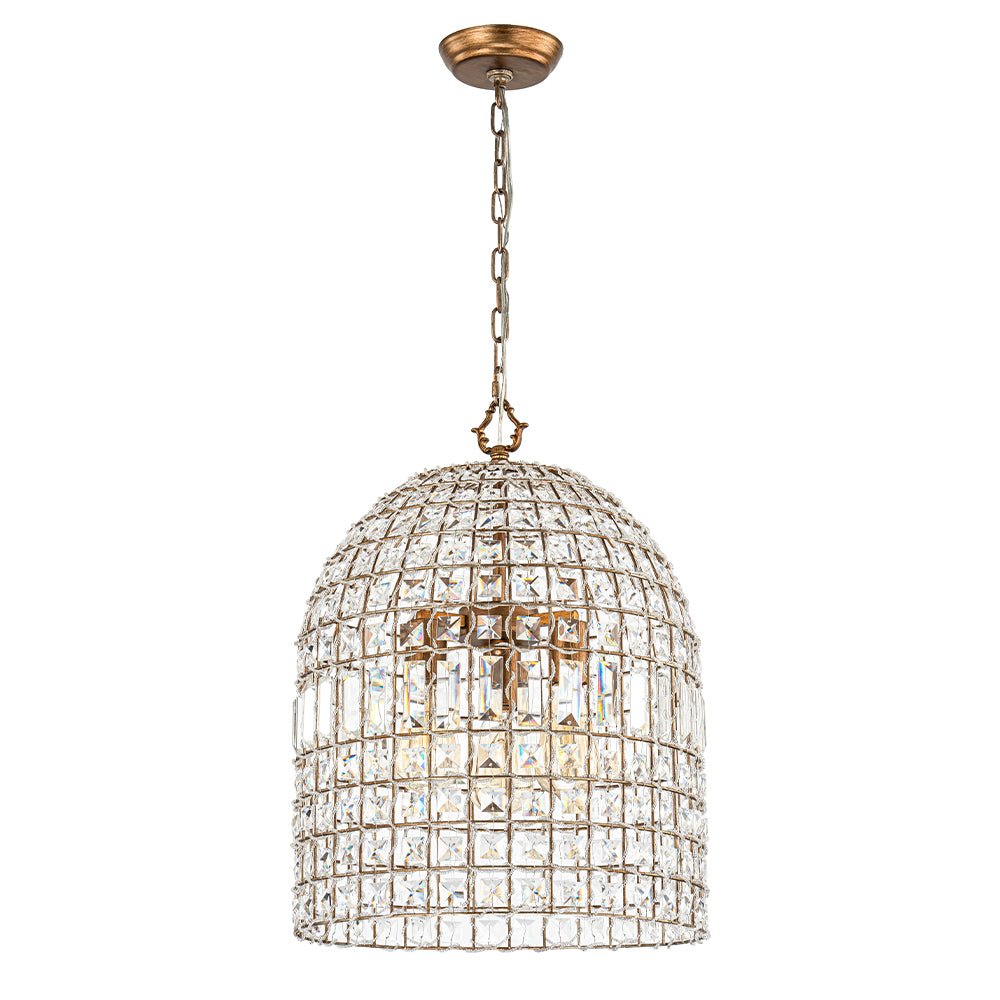 Elvora Antique Brass Crystal Chandelier