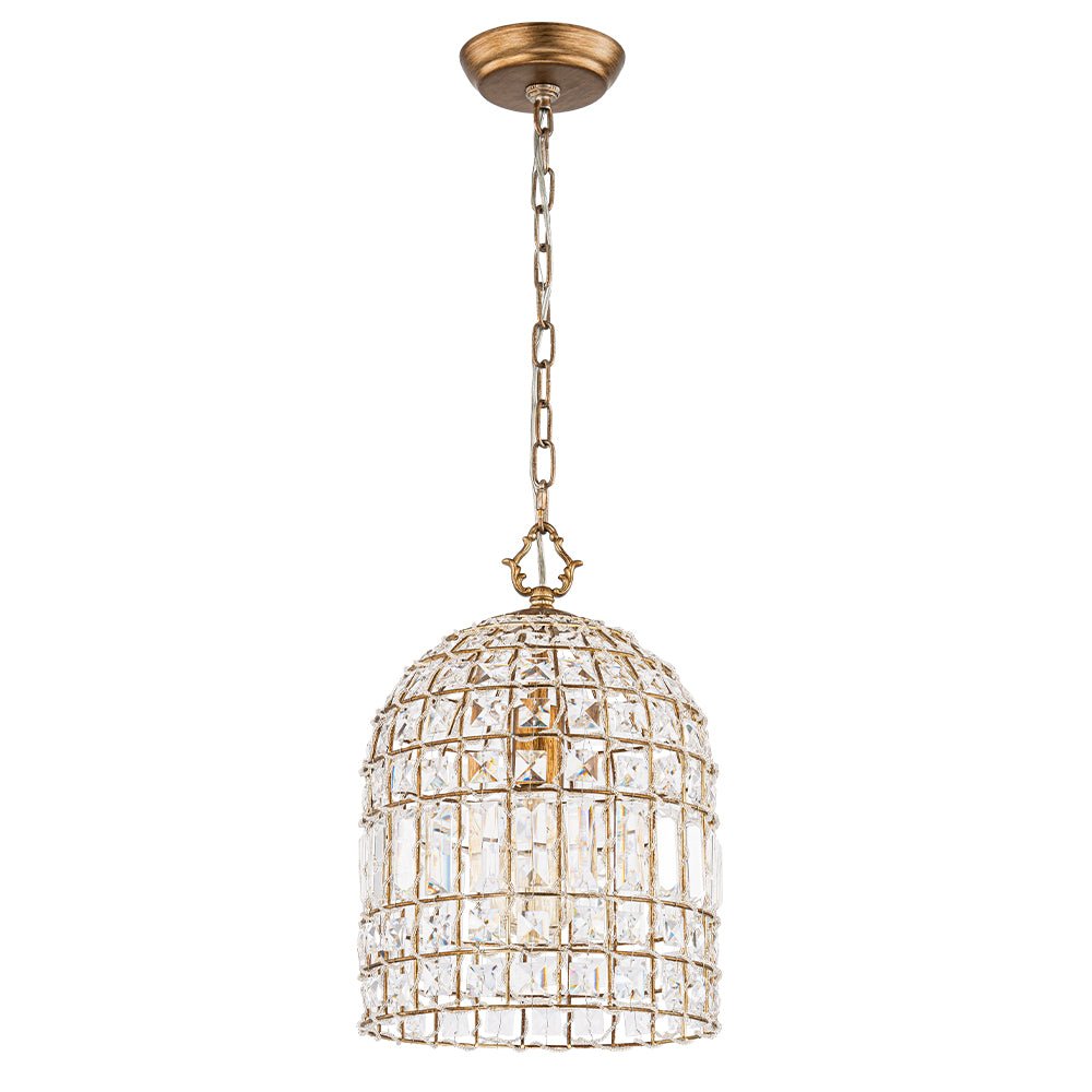 Elvora Antique Brass Crystal Chandelier