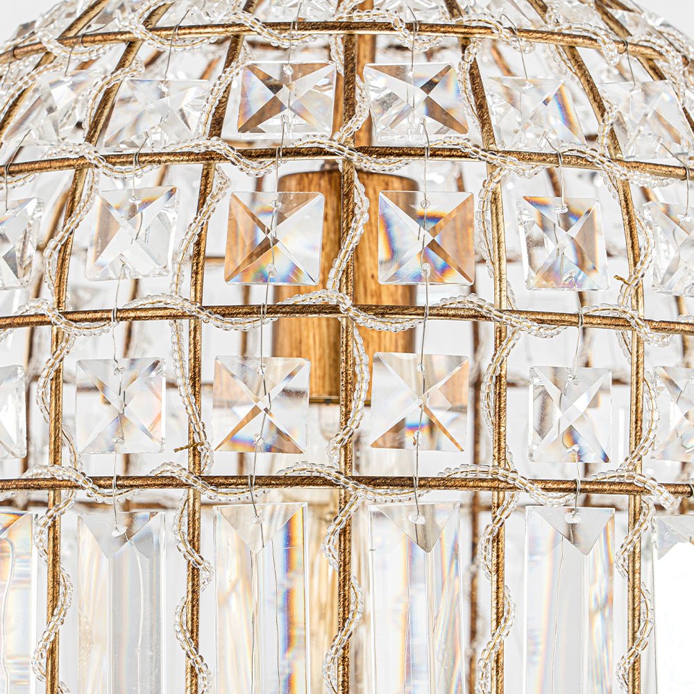 Elvora Antique Brass Crystal Chandelier