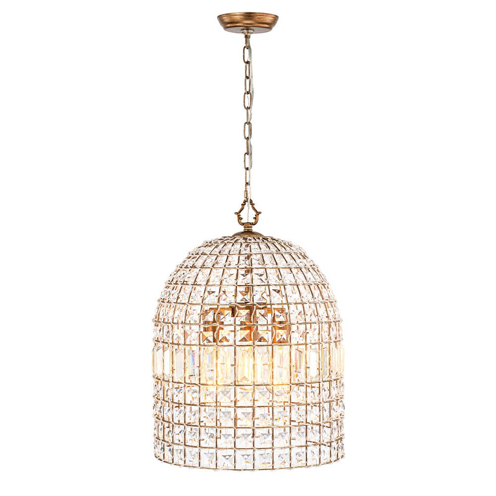 Elvora Antique Brass Crystal Chandelier