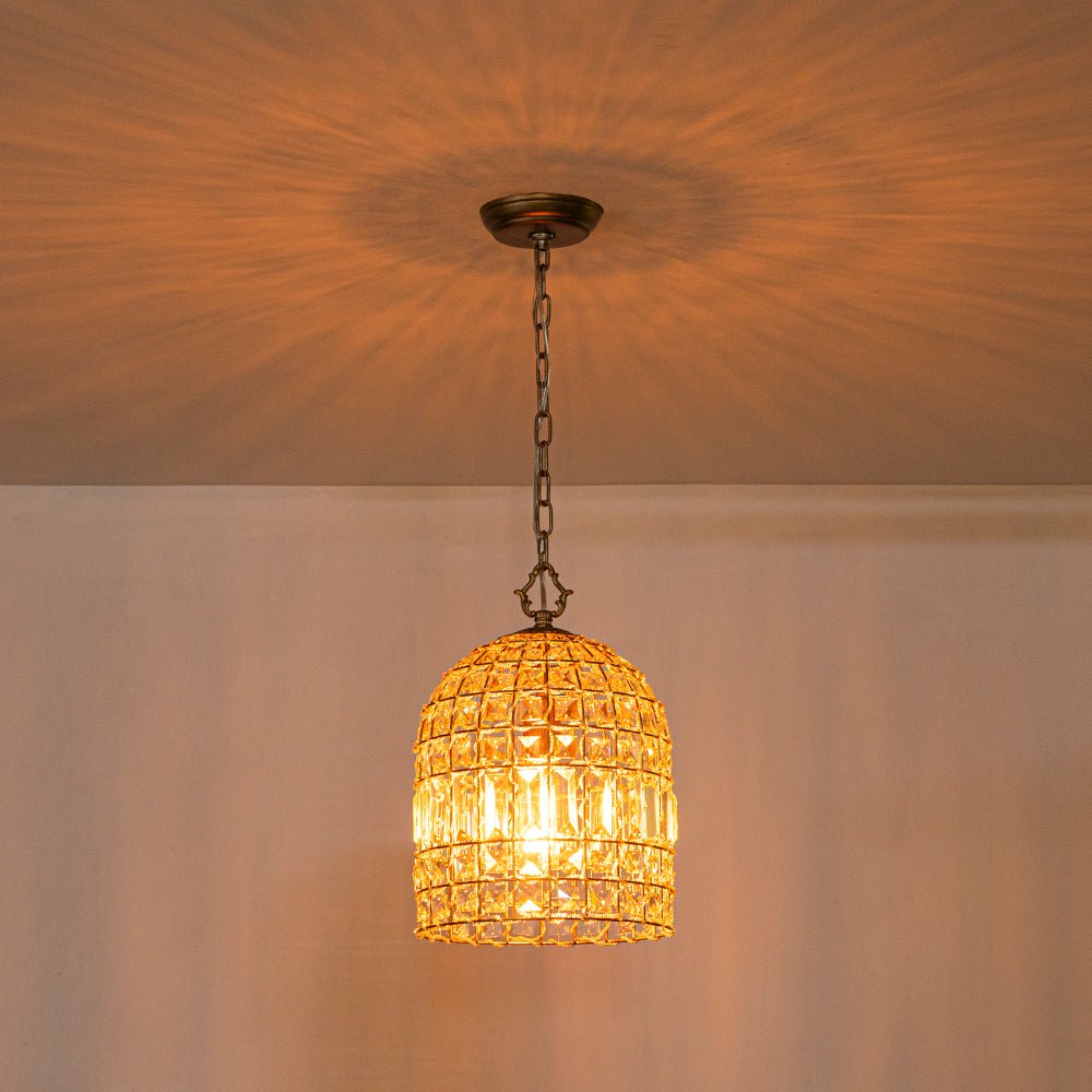 Elvora Antique Brass Crystal Chandelier
