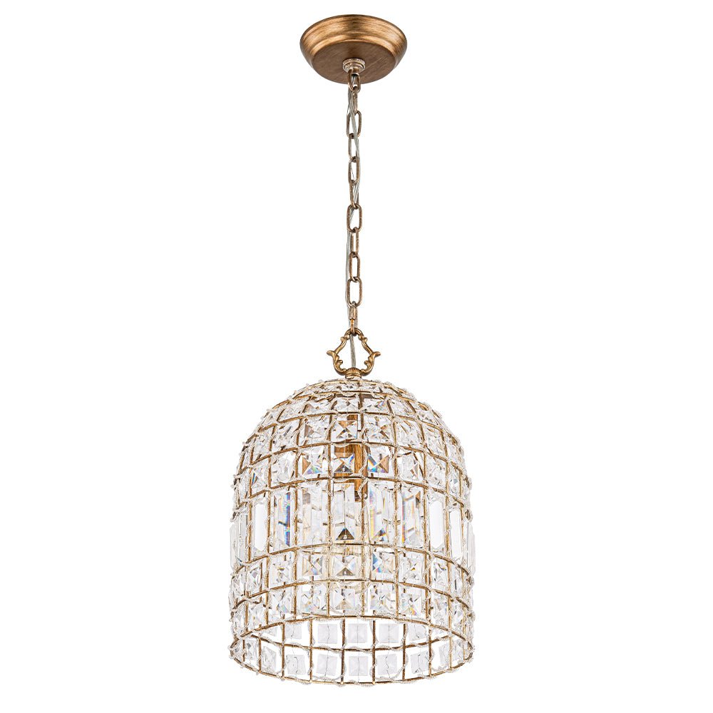 Elvora Antique Brass Crystal Chandelier