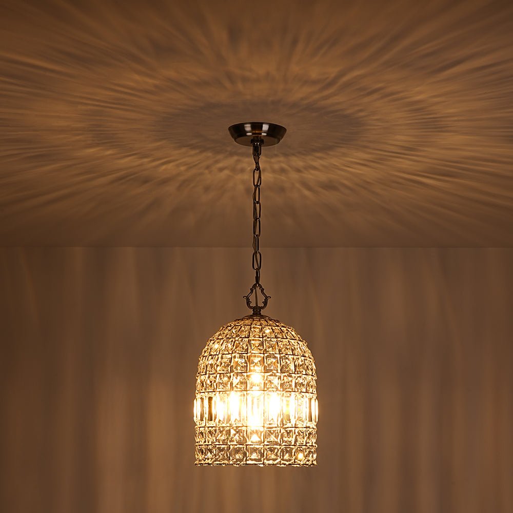 Elvora Antique Brass Crystal Chandelier