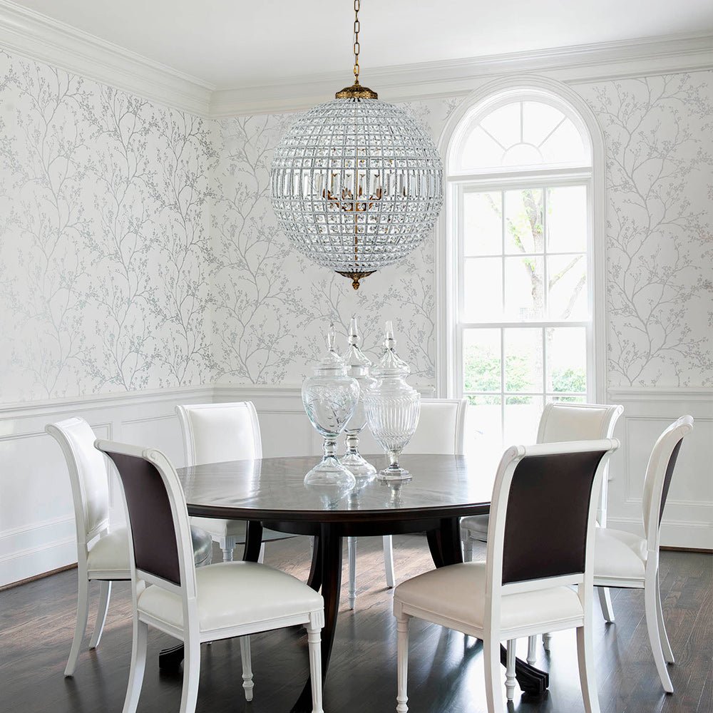 Roligt Vintage Globe Brass Crystal Chandelier
