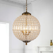 Roligt Vintage Globe Brass Crystal Chandelier