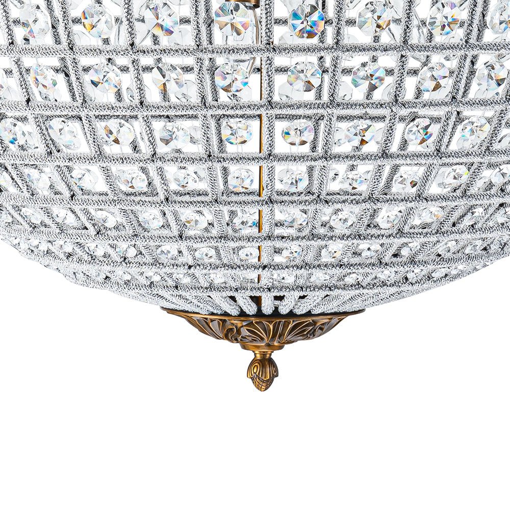 Roligt Vintage Globe Brass Crystal Chandelier