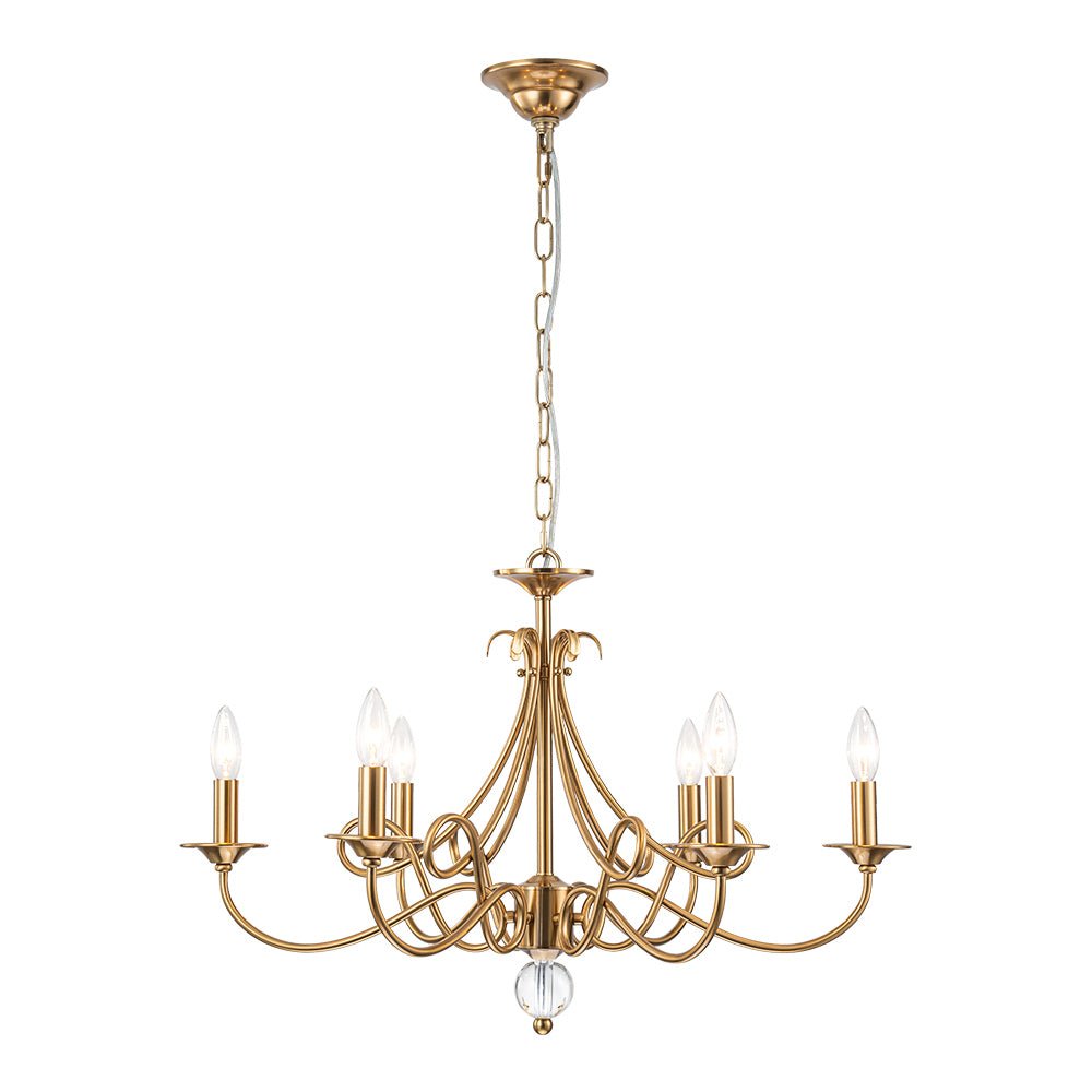 Blikuvux Classic Scrolling Candle Style Metal Chandelier