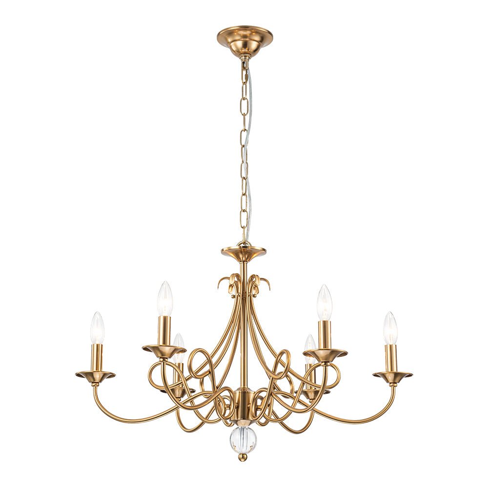 Blikuvux Classic Scrolling Candle Style Metal Chandelier