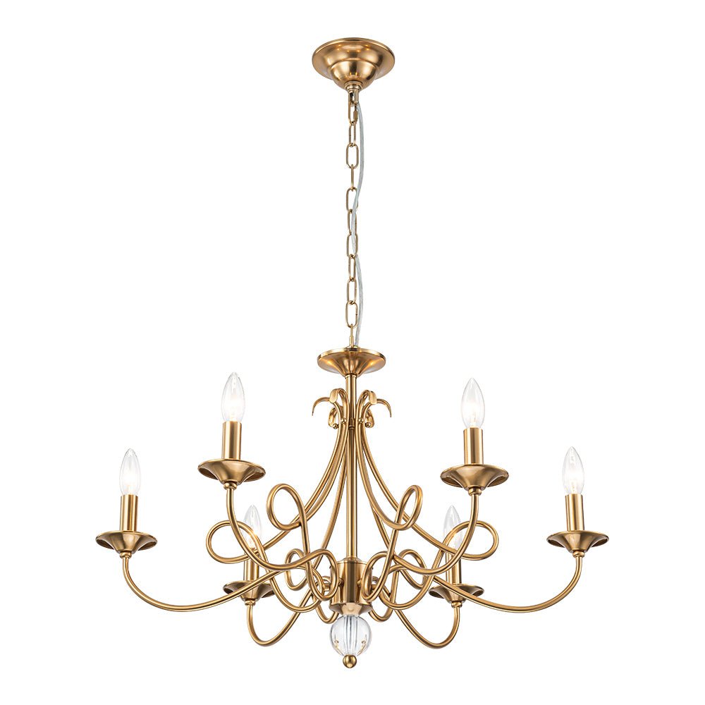 Blikuvux Classic Scrolling Candle Style Metal Chandelier
