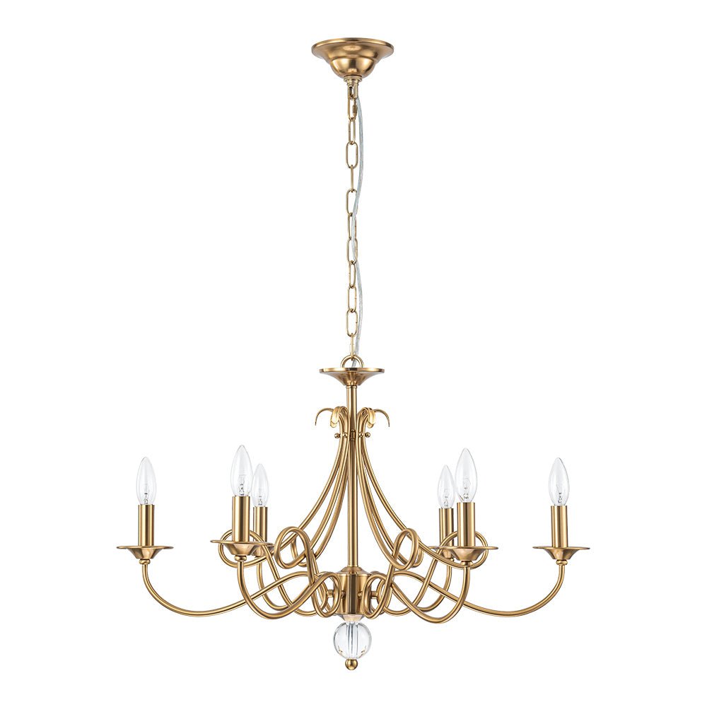 Blikuvux Classic Scrolling Candle Style Metal Chandelier