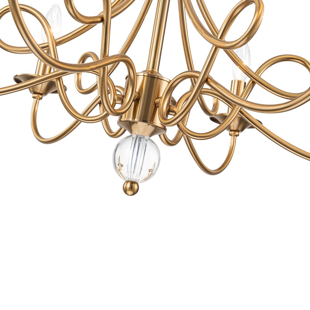 Blikuvux Classic Scrolling Candle Style Metal Chandelier