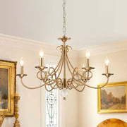 Blikuvux Classic Scrolling Candle Style Metal Chandelier