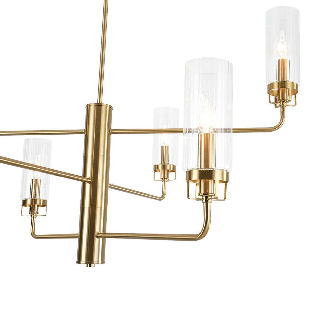 Sifuli Cylinder Ribbed Tiered Candle Glass Chandelier
